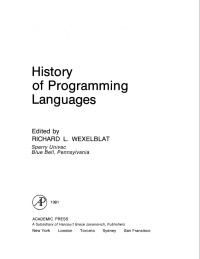 History of Programming Languages (Acm Monograph Series)